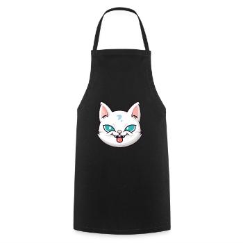 Burmilla chat dessin animé aquarelle illustration - Tablier de cuisine - noir - Devant - AI Model Male 185 dark (185cm)