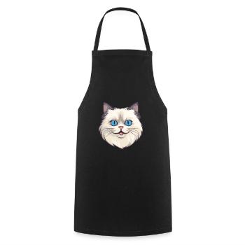 Ragdoll Cat Cartoon Illustration à l’aquarelle - Tablier de cuisine - noir - Devant - AI Model Male 185 dark (185cm)