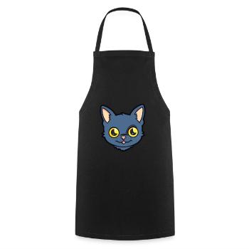 Illustration à l’aquarelle de dessin animé de chat de Bombay - Tablier de cuisine - noir - Devant - AI Model Male 185 dark (185cm)