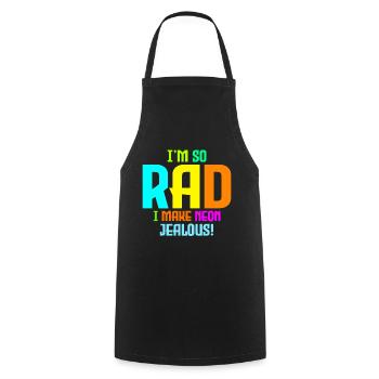 Rad '80s Neon-Inspired Design - Retro Style - Cooking Apron - black - Front - AI Model Male 185 dark (185cm)
