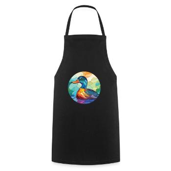 Canard Coloré Aquarelle Animal Animal De Compagnie Illustration - Tablier de cuisine - noir - Devant - AI Model Male 185 dark (185cm)