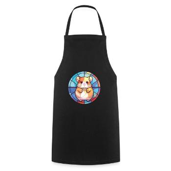 Illustration animale aquarelle colorée de hamster - Tablier de cuisine - noir - Devant - AI Model Male 185 dark (185cm)