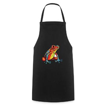 Frosch buntes Aquarell Tier Haustier Illustration - Kochschürze - Schwarz - Vorne - AI Model Male 185 dark (185cm)