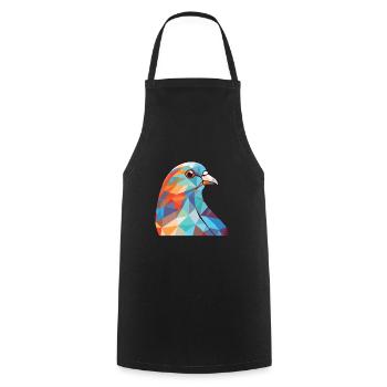 Taube buntes Aquarell Tier Haustier Illustration - Kochschürze - Schwarz - Vorne - AI Model Male 185 dark (185cm)