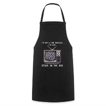 Écran de télévision vintage : lien nostalgique avec les années 80 - Tablier de cuisine - noir - Devant - AI Model Male 185 dark (185cm)