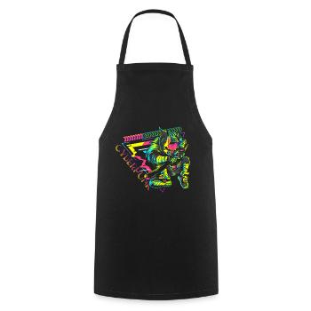 Zukunft Retro Gamer Scifi - Kochschürze - Schwarz - Vorne - AI Model Male 185 dark (185cm)