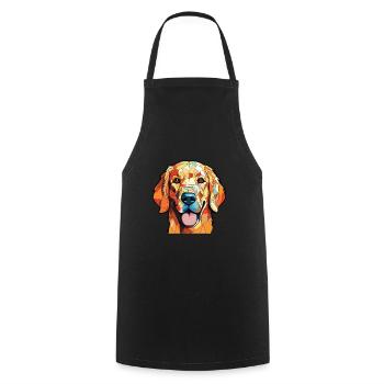 Golden Retriever Colorful Watercolor Animal Pet - Cooking Apron - black - Front - AI Model Male 185 dark (185cm)