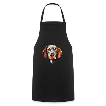 Burgos Pointer chien race aquarelle Illustration - Tablier de cuisine - noir - Devant - AI Model Male 185 dark (185cm)