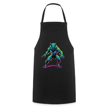 Werewolf Halloween Wolf Wolf Pack - Cooking Apron - black - Front - AI Model Male 185 dark (185cm)