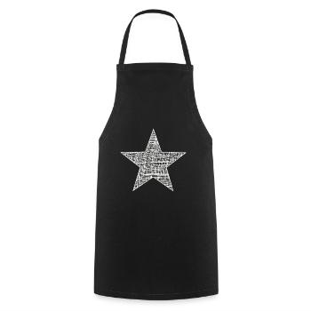 weißer Stern, white star - Kochschürze - Schwarz - Vorne - AI Model Male 185 dark (185cm)