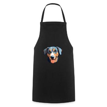 New Zealand Huntaway Dog Breed Cartoon Kawaii Illu - Cooking Apron - black - Front - AI Model Male 185 dark (185cm)