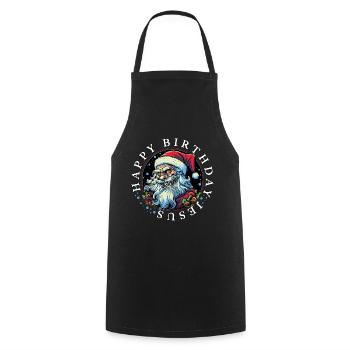 Ugly Christmas Happy Birthday Jesus Weihnachten - Cooking Apron - black - Front - AI Model Male 185 dark (185cm)