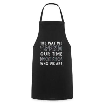Hourglass Lifetime Art Countdown - Cooking Apron - black - Front - AI Model Male 185 dark (185cm)