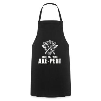 Croyez-moi, je suis un bûcheron lanceur de hache - Tablier de cuisine - noir - Devant - AI Model Male 185 dark (185cm)