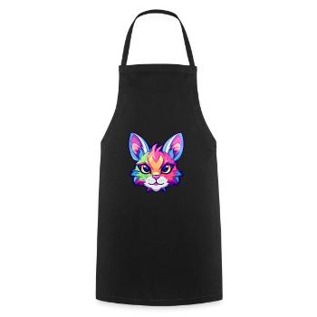 Khao Manee Cat Breed Aquarelle Cartoon Kawaii Pet - Tablier de cuisine - noir - Devant - AI Model Male 185 dark (185cm)