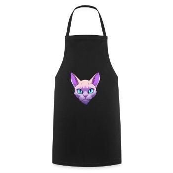 Europäische burmesische Katze Aquarell Karikatur Kawaii - Kochschürze - Schwarz - Vorne - AI Model Male 185 dark (185cm)