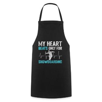 Snowboarder Schnee Berg Winterurlaub - Kochschürze - Schwarz - Vorne - AI Model Male 185 dark (185cm)