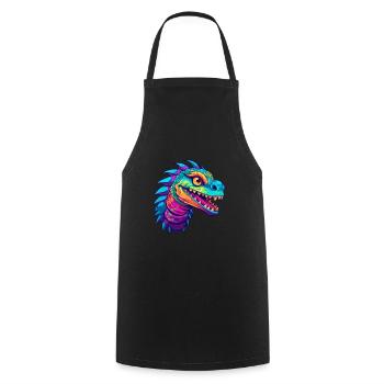 Basilisk Colorful Watercolor Cartoon Kawaii Animal - Cooking Apron - black - Front - AI Model Male 185 dark (185cm)