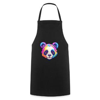 Panda Buntes Aquarell Cartoon Kawaii Tier - Kochschürze - Schwarz - Vorne - AI Model Male 185 dark (185cm)