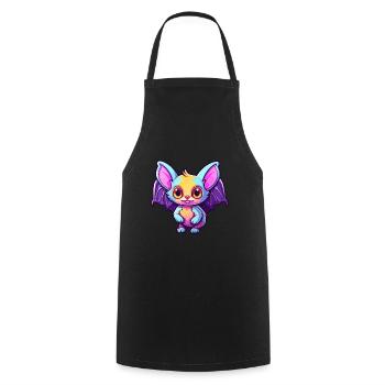 Fledermaus buntes Aquarell Cartoon Kawaii Tier - Kochschürze - Schwarz - Vorne - AI Model Male 185 dark (185cm)
