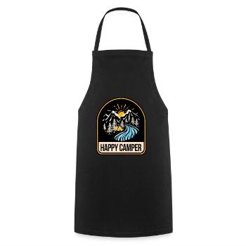 Happy Camper Camping Tente Feu de Camp - Tablier de cuisine - noir - Devant - AI Model Male 185 dark (185cm)