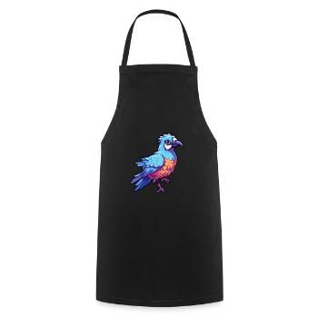 Blue Jay Colorful Watercolor Cartoon Kawaii Animal - Cooking Apron - black - Front - AI Model Male 185 dark (185cm)