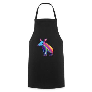 Aardvark Colorful Watercolor Cartoon Kawaii Animal - Cooking Apron - black - Front - AI Model Male 185 dark (185cm)