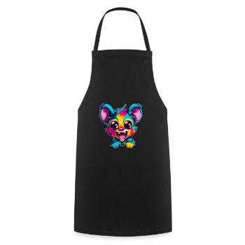 Aye Aye Bunte Aquarell-Karikatur Kawaii-Tier - Kochschürze - Schwarz - Vorne - AI Model Male 185 dark (185cm)