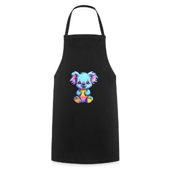 Koala Buntes Aquarell Cartoon Kawaii Tier - Kochschürze - Schwarz - Vorne - AI Model Male 185 dark (185cm)
