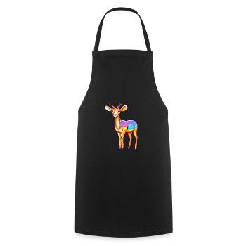 Impala Buntes Aquarell Cartoon Kawaii Tier - Kochschürze - Schwarz - Vorne - AI Model Male 185 dark (185cm)