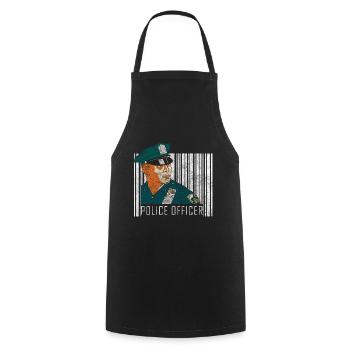 Policier Blue Light Crime Scene Chase - Tablier de cuisine - noir - Devant - AI Model Male 185 dark (185cm)