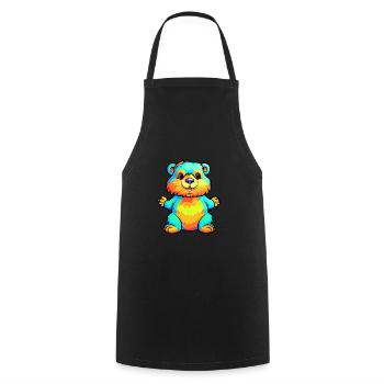 Biber buntes Aquarell Cartoon Kawaii Tier - Kochschürze - Schwarz - Vorne - AI Model Male 185 dark (185cm)