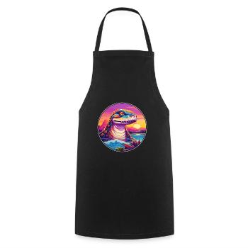 Anaconda Colorful Watercolor Cartoon Kawaii Animal - Cooking Apron - black - Front - AI Model Male 185 dark (185cm)