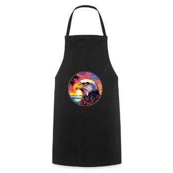 Eagle Colorful Watercolor Cartoon Kawaii Animal - Cooking Apron - black - Front - AI Model Male 185 dark (185cm)