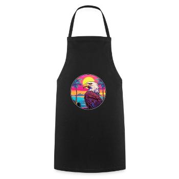 Adler Buntes Aquarell Cartoon Kawaii Tier - Kochschürze - Schwarz - Vorne - AI Model Male 185 dark (185cm)