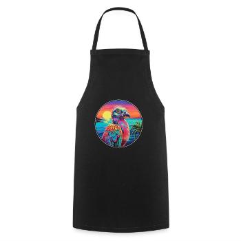 perdrix coloré aquarelle dessin animé Kawaii animal de compagnie - Tablier de cuisine - noir - Devant - AI Model Male 185 dark (185cm)