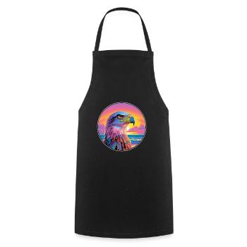 Hawk Colorful Watercolor Cartoon Kawaii Animal - Cooking Apron - black - Front - AI Model Male 185 dark (185cm)