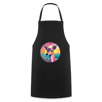 Impala Buntes Aquarell Cartoon Kawaii Tier - Kochschürze - Schwarz - Vorne - AI Model Male 185 dark (185cm)
