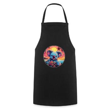 Koala Buntes Aquarell Cartoon Kawaii Tier - Kochschürze - Schwarz - Vorne - AI Model Male 185 dark (185cm)