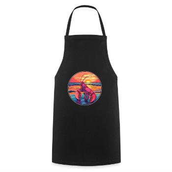 homard coloré aquarelle dessin animé Kawaii Animal - Tablier de cuisine - noir - Devant - AI Model Male 185 dark (185cm)