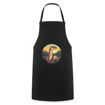 Anaconda Colorful Watercolor Cartoon Kawaii Animal - Cooking Apron - black - Front - AI Model Male 185 dark (185cm)
