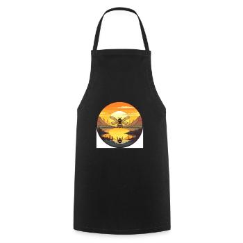 Bee Colorful Watercolor Cartoon Kawaii Animal - Cooking Apron - black - Front - AI Model Male 185 dark (185cm)