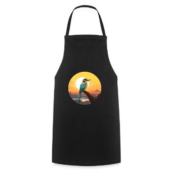 Bee Eater Colorful Watercolor Cartoon Kawaii Pet - Cooking Apron - black - Front - AI Model Male 185 dark (185cm)