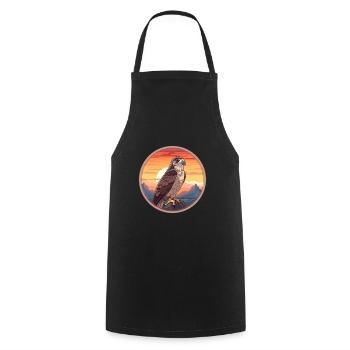Hawk Colorful Watercolor Cartoon Kawaii Animal - Cooking Apron - black - Front - AI Model Male 185 dark (185cm)
