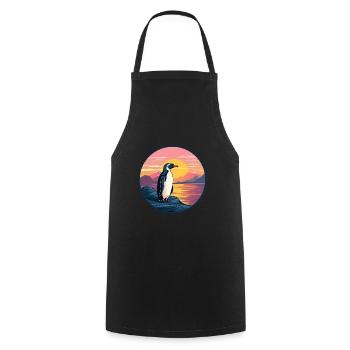 Penguin Colorful Watercolor Cartoon Kawaii Animal - Cooking Apron - black - Front - AI Model Male 185 dark (185cm)