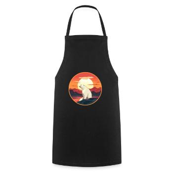 Ours polaire aquarelle colorée dessin animé kawaii animal de compagnie - Tablier de cuisine - noir - Devant - AI Model Male 185 dark (185cm)