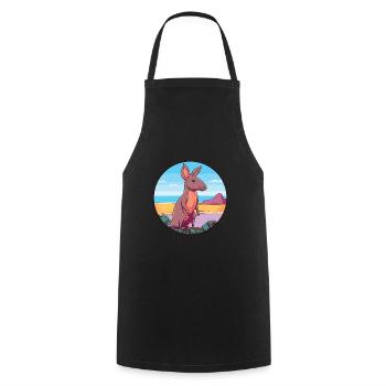 Aardvark Watercolor Cartoon Kawaii Clipart Animal - Cooking Apron - black - Front - AI Model Male 185 dark (185cm)