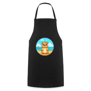 Quokka Watercolor Cartoon Kawaii Clipart Animal - Cooking Apron - black - Front - AI Model Male 185 dark (185cm)