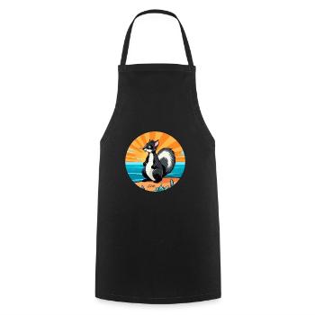 Skunk Aquarelle Dessin animé Kawaii Clipart Animal - Tablier de cuisine - noir - Devant - AI Model Male 185 dark (185cm)