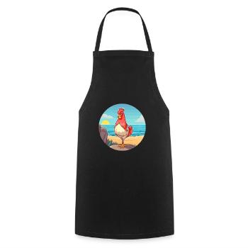 Chicken Watercolor Cartoon Kawaii Clipart Animal - Cooking Apron - black - Front - AI Model Male 185 dark (185cm)